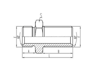 英製外螺紋60°內錐麵密封或組合墊密（mì）封（fēng）過板接頭