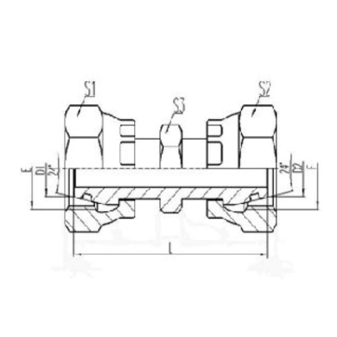 兩（liǎng）端公製活動內（nèi）螺（luó）紋24°外錐麵O形圈密封
