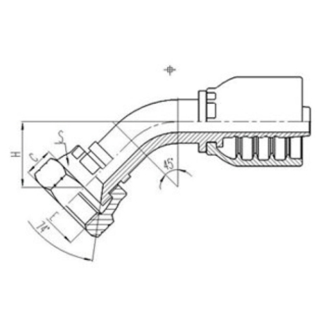 45°美製內螺紋74°內錐麵密封