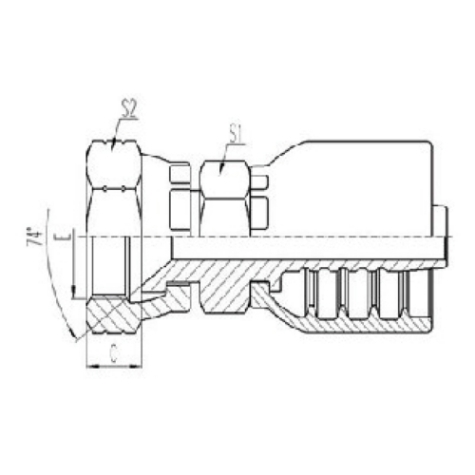 美製內螺紋74°內錐麵密封