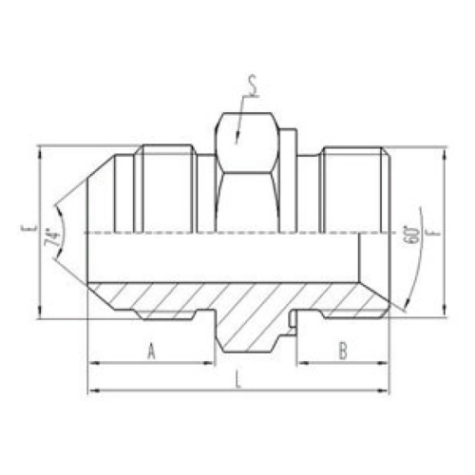 美製JIC螺紋74°錐麵密封過渡接頭