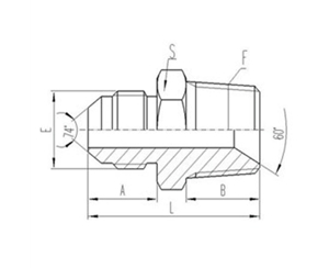美製JIC螺紋74°錐（zhuī）麵密封過渡（dù）接頭