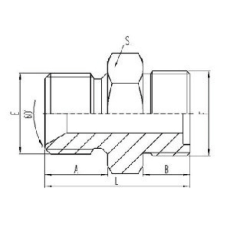 英製外螺紋60°內錐麵密封或組合墊密封|公製(zhì)外螺紋平麵O形圈密封(fēng)