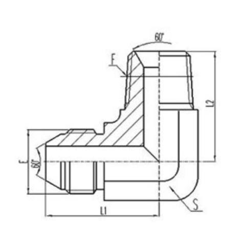 90°彎英（yīng）製外螺（luó）紋60°外錐麵密封|英錐管（guǎn）外螺紋密（mì）封