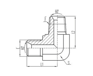90°彎英製外螺紋60°內錐麵密封（fēng）或組合墊（diàn）密封|英錐管外（wài）螺紋密（mì）封