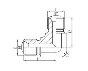 90°彎英製外螺紋60°內錐麵密封或（huò）組合墊密（mì）封