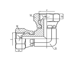 90°彎英製活動內螺（luó）紋60°外錐麵密封