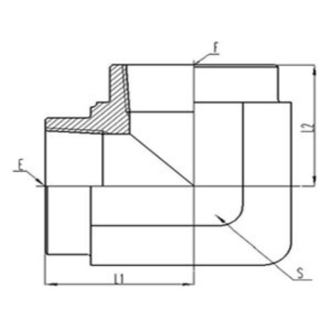 90°彎英製管固定內螺紋密封