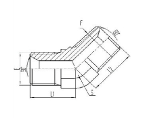 45°彎英製外螺紋60°內錐麵密封或組合（hé）墊密封|英錐管外螺紋密封