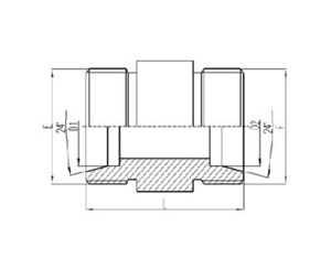 兩端（duān）公製（zhì）外螺紋24°內錐麵密封圓柱過板接頭