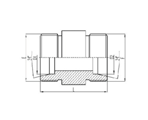 兩端公製（zhì）外螺紋24°內錐麵密封圓柱過板接頭