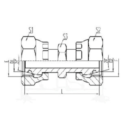 兩端公製活(huó)動內螺紋24°外(wài)錐麵O形圈密封