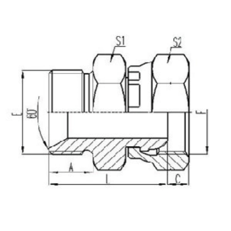 英製外螺紋60°內錐麵密封或組合(hé)墊密封|英製活動內螺紋(wén)球麵密封