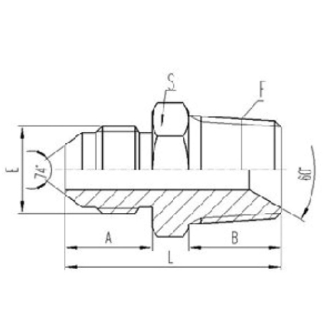 公製外螺紋（wén）74°外錐麵密封（fēng）|英錐管外螺紋密封