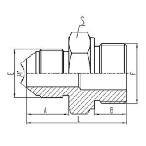 公製（zhì）外螺紋74°外錐麵密（mì）封（fēng）|公製外螺紋六角端麵O形圈密（mì）封
