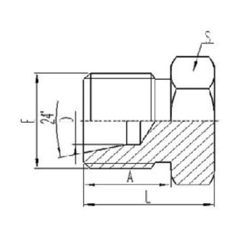 公製外(wài)螺紋24°內錐麵密封堵頭