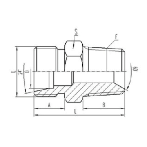 公製外螺紋24°內錐麵密封|英錐管外螺（luó）紋密封（fēng）