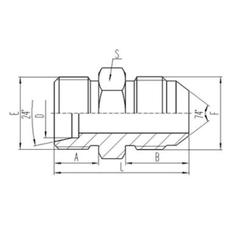 公製外(wài)螺紋24°內錐麵(miàn)密(mì)封.美製外螺紋74°外錐麵密封