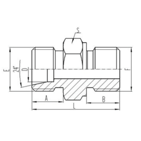 公製外螺紋24°內錐麵密封(fēng)|公製(zhì)外螺紋六角端麵(miàn)O形(xíng)圈密封