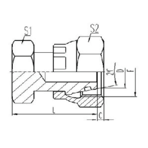 公製活動內螺紋24°外錐麵(miàn)O形圈密封堵頭(tóu)