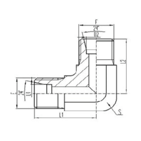 公（gōng）製活動（dòng）內螺紋24°外錐麵O形圈密封堵頭