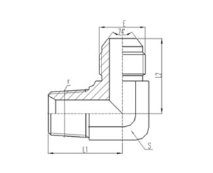 90°彎公製外螺紋74°外錐（zhuī）麵密封（fēng）|英錐管外螺紋密封