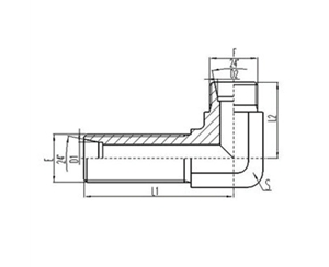 90°彎公製外螺紋24°內錐麵密封過板接頭