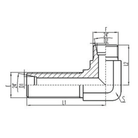 90°彎公製外螺紋24°內錐麵密封過板接頭(tóu)