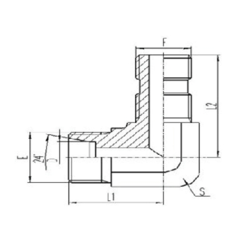90°彎公製外螺紋24°內錐麵密封|美(měi)製外螺紋六角端麵O形圈密封
