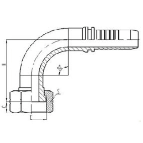 90°美製內螺（luó）紋平麵（miàn）密封