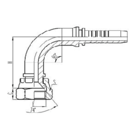 90°美製內螺紋74°內錐麵密封