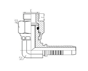 90°SAE帶O形圈旋轉外螺紋