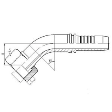 45°美製內螺紋平麵密封