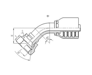45°美製內螺紋74°內錐麵（miàn）密封