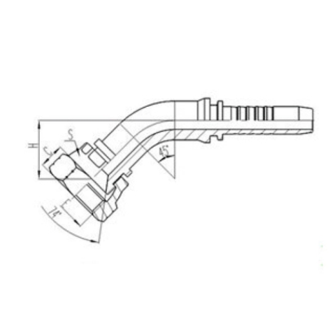 45°美製內螺紋74°內錐麵（miàn）密封