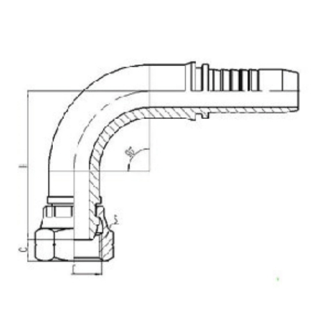 90°英製內螺紋球麵密封