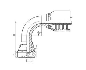 90°英製內螺紋60°外錐麵密封