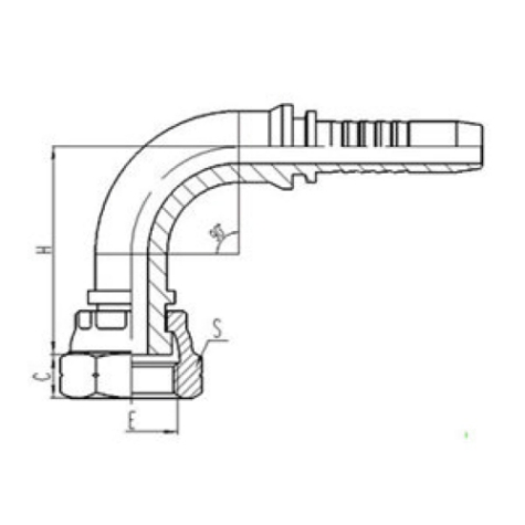 90°英製內螺紋平麵密封