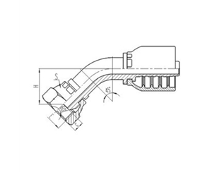 45°英製內螺紋60°外錐麵（miàn）密封