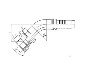 45°日式英製（zhì）內螺紋60°內錐（zhuī）麵密封