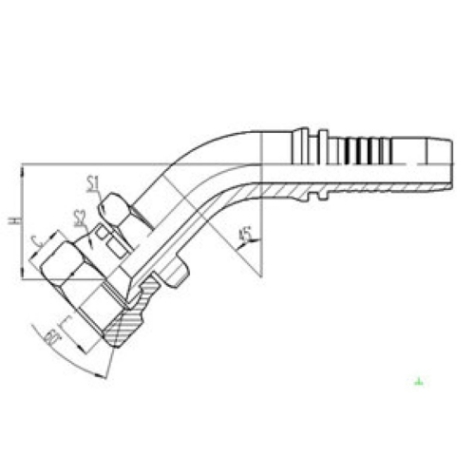 45°日式英製內螺紋60°內錐麵密封