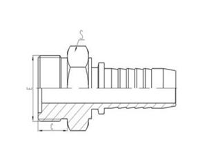 公製外（wài）螺（luó）紋平麵O形圈密封管接頭