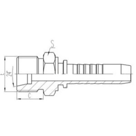 公製外螺（luó）紋（wén）24°內錐（zhuī）麵密封重係列