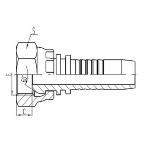 公製內（nèi）螺紋60°外錐（zhuī）麵密封