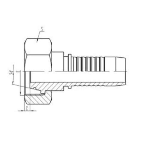 公製內螺紋24°外錐麵帶O形圈密封重係列