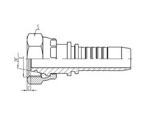 公製內（nèi）螺紋24°外錐麵帶O形圈密封輕（qīng）係列（liè）