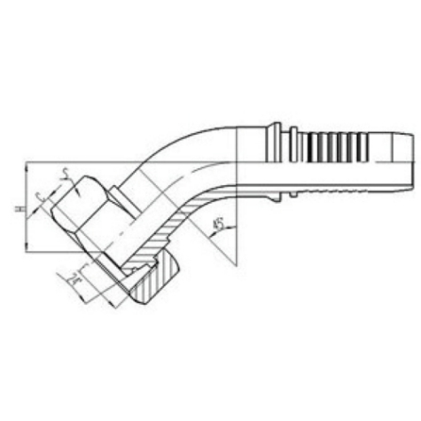 45°公製內螺紋24°外錐麵帶O形（xíng）圈密封重係列（liè）