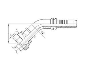 45°公製內螺紋（wén）24°外錐麵帶（dài）O形圈（quān）密封重係列
