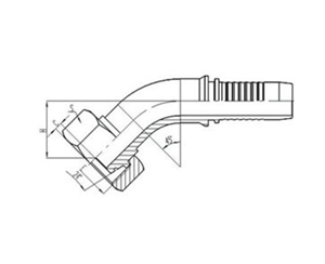 45°公製內螺紋24°外錐麵帶O形圈密封輕係列（liè）