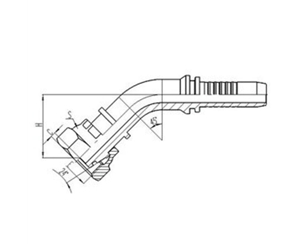 45°公製內（nèi）螺紋24°外錐麵（miàn）帶（dài）O形圈密封輕係列
